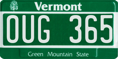 VT license plate OUG365