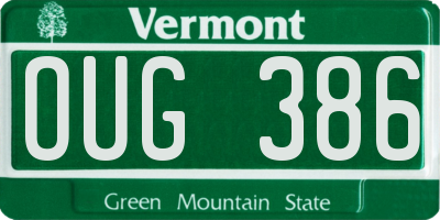 VT license plate OUG386
