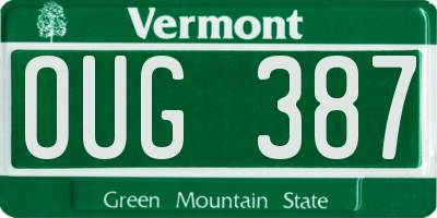 VT license plate OUG387
