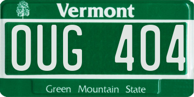 VT license plate OUG404