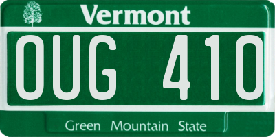 VT license plate OUG410