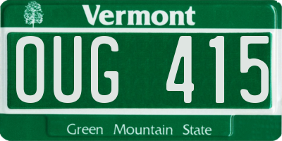 VT license plate OUG415