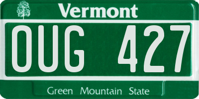 VT license plate OUG427
