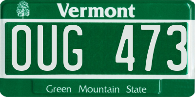 VT license plate OUG473
