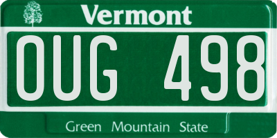 VT license plate OUG498