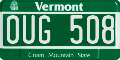 VT license plate OUG508