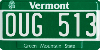 VT license plate OUG513