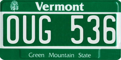 VT license plate OUG536