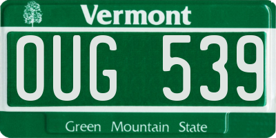 VT license plate OUG539