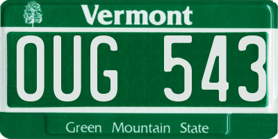 VT license plate OUG543