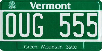 VT license plate OUG555