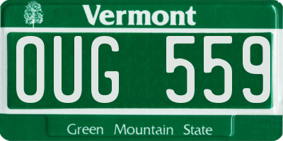 VT license plate OUG559
