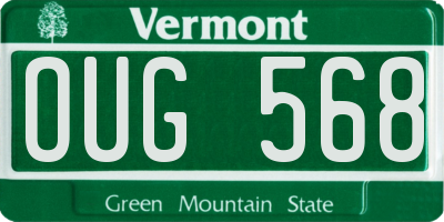 VT license plate OUG568
