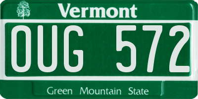 VT license plate OUG572