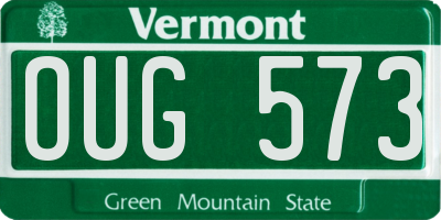 VT license plate OUG573