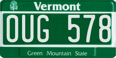 VT license plate OUG578