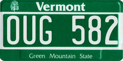 VT license plate OUG582