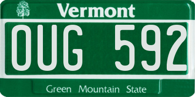VT license plate OUG592