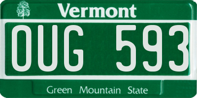 VT license plate OUG593