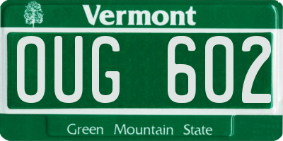 VT license plate OUG602
