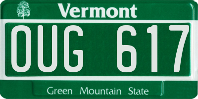 VT license plate OUG617