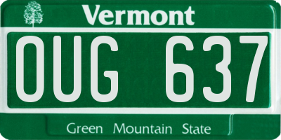 VT license plate OUG637