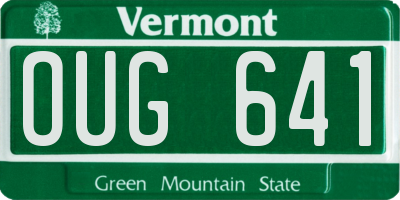 VT license plate OUG641
