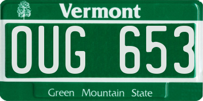 VT license plate OUG653