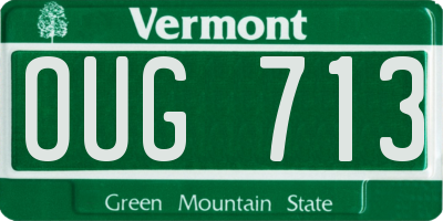 VT license plate OUG713