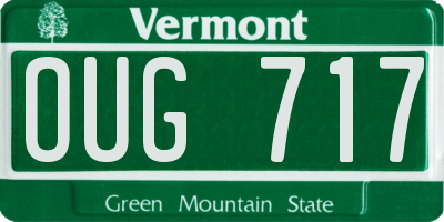 VT license plate OUG717