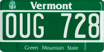 VT license plate OUG728
