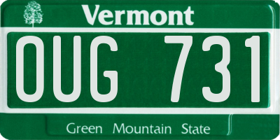 VT license plate OUG731