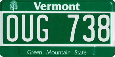 VT license plate OUG738