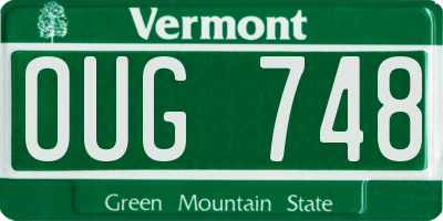 VT license plate OUG748