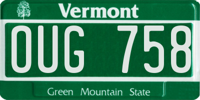 VT license plate OUG758