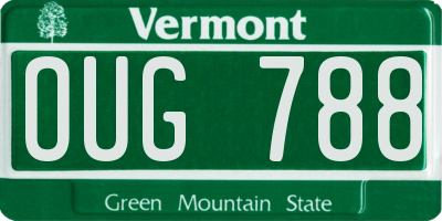 VT license plate OUG788