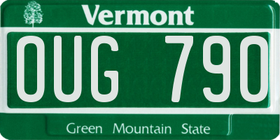 VT license plate OUG790
