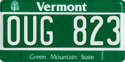 VT license plate OUG823