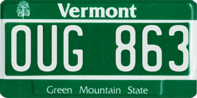 VT license plate OUG863