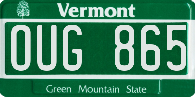 VT license plate OUG865