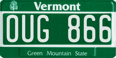 VT license plate OUG866