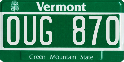 VT license plate OUG870
