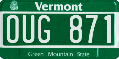 VT license plate OUG871