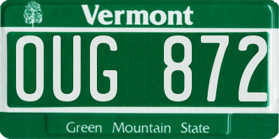 VT license plate OUG872