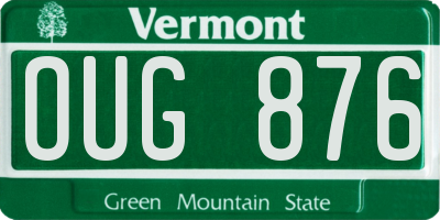 VT license plate OUG876