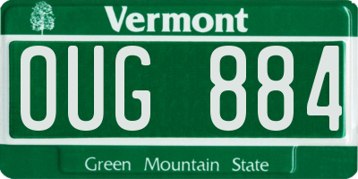 VT license plate OUG884