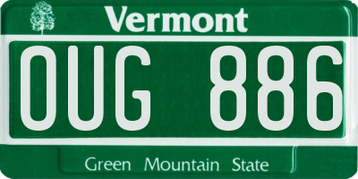 VT license plate OUG886