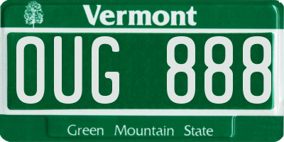 VT license plate OUG888