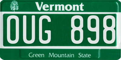 VT license plate OUG898