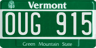 VT license plate OUG915